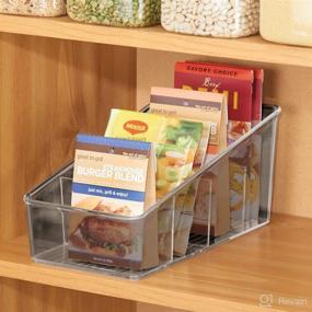 img 2 attached to 📦 mDesign Plastic Food Packet Organizer Bin Caddy - Kitchen and Pantry Storage Station - Ideal for Spice Pouches, Dressing Mixes, Hot Chocolate, Tea, Sugar Packets - 2 Pack, Smoke Gray
