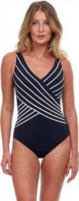 img 3 attached to Gottex Women'S Embrace V Neck Surplice One Piece Swimsuit For Enhanced Style And Comfort