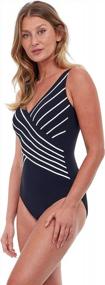 img 2 attached to Gottex Women'S Embrace V Neck Surplice One Piece Swimsuit For Enhanced Style And Comfort