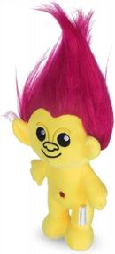 img 3 attached to Soft And Squeaky DreamWorks Trolls Dog Toy - 9 Inch Plush With Pink Hair And Yellow Body, Featuring Squeaker For Medium-Sized Dogs