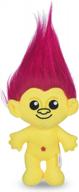 мягкая и скрипучая игрушка для собак dreamworks trolls - 9-дюймовая плюшевая игрушка с розовыми волосами и желтым корпусом, с пищалкой для собак среднего размера логотип