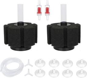 img 4 attached to 🐠 AQUAGENIC Sponge Filter for 55 Gallon Fish Tank with Airline Tubing, Check Valves, Suction Cups – Ideal for Betta, Nano, Shrimp, Fry