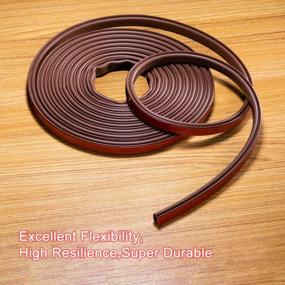 img 2 attached to 3/8 Inch X 1/4 Inch Brown Weather Stripping For Door And Window - Fowong Silicone Rubber Seal Gap Blocker Insulation Strip