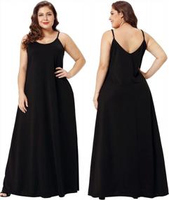 img 1 attached to Wolddress Plus Size Sleeveless Maxi Dress With Pockets For Casual Comfort And Style