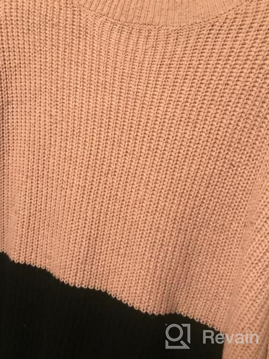 img 1 attached to Stay Cozy And Stylish With Angashion Women'S Oversized Sweaters -Chunky Knit Color Block Pullovers review by Troy Zelazny