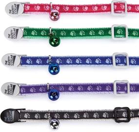 img 1 attached to 🐾 Stylish Kitty Dual-Color Pawprint Cat Collar