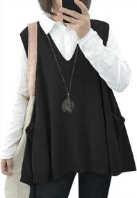 img 4 attached to Свитеры на пуговицах из крупной вязки с карманами для женщин - свободные и милые свитера из хлопка | YESNO WM9