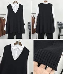 img 1 attached to Oversized Chunky Cable Knit Sweater Vests With Pockets For Women - Loose And Cute Cotton Pullover Sweaters | YESNO WM9
