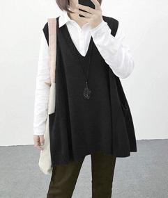 img 3 attached to Свитеры на пуговицах из крупной вязки с карманами для женщин - свободные и милые свитера из хлопка | YESNO WM9