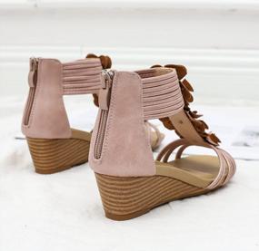 img 2 attached to Women'S FRALOSHA Wedge Sandals: Open Toe, High Heel & Breathable For Summer Beach Wear!