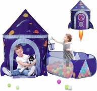 kids play tent, crawl tunnel & ball pit for toddlers - space ship xmas gift indoor/outdoor playhouse castle toys for 3-7 years old boys girls (balls not included) logo