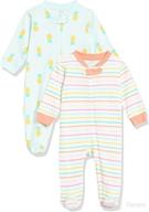 👶 multipack of amazon essentials footed zip-front sleep and play for baby girls logo