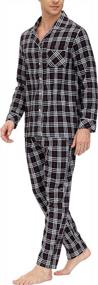 img 2 attached to Akula Men'S Winter Long Sleeve Pajamas Sets: Soft Contrast 2 Piece Lounge Set For Warm Comfort