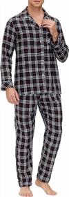 img 3 attached to Akula Men'S Winter Long Sleeve Pajamas Sets: Soft Contrast 2 Piece Lounge Set For Warm Comfort