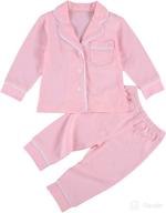 👶 merqwadd toddler baby button-down pajamas set - cotton 2-piece pj set, shirt and pants sleepwear for unisex kids logo