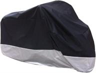 🏍️ protect your ride with the hanswd motorcycle dust cover xxxl: waterproof & uv resistant for yamaha, kawasaki & universal bikes (black and silver) логотип