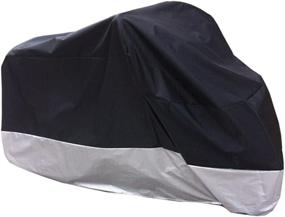 img 1 attached to 🏍️ Protect Your Ride with the HANSWD Motorcycle Dust Cover XXXL: Waterproof & UV Resistant for Yamaha, Kawasaki & Universal Bikes (Black and Silver)