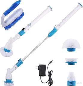 img 4 attached to 🧼 Efficient Electric Spin Scrubber: Cordless and Extendable Cleaning Brush for Bath, Kitchen, and More - Includes 1 Scrub Brush and 3 Brush Heads