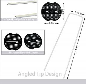 img 3 attached to 100Pcs 6In U-Shaped Garden Landscape Staples + 10Pc Fixing Gasket Sets For Outdoor Irrigation Hoses, Artificial Turf Nails, Fences & Tents