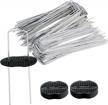 100pcs 6in u-shaped garden landscape staples + 10pc fixing gasket sets for outdoor irrigation hoses, artificial turf nails, fences & tents logo