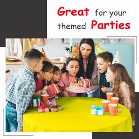 img 3 attached to 14 Pack Premium Yellow Plastic Tablecloth - 54 X 108 In. | Decorative Disposable Rectangle Table Cover For Parties