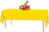 14 pack premium yellow plastic tablecloth - 54 x 108 in. | decorative disposable rectangle table cover for parties logo