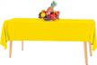 14 pack premium yellow plastic tablecloth - 54 x 108 in. | decorative disposable rectangle table cover for parties logo