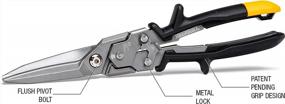 img 2 attached to ToughBuilt TB-H4-60-SL Straight Long Cut Aviation Snips With One-Handed Lock Operation For Precision Cutting