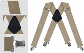 img 3 attached to Adjustable Unisex Suspenders 1 Inch Wide - Heavy Duty Y-Shape Men And Women'S Suspenders With Strong Clips By Trilece