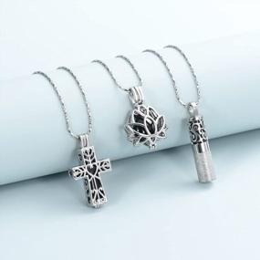 img 2 attached to Полый крест кремация ювелирные изделия урна ожерелье кулон на память для пепла мужчины женщины Imrsanl