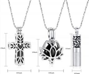 img 3 attached to Hollow Cross Cremation Jewelry Urn Necklace Pendant Keepsake For Ashes Men Women Imrsanl
