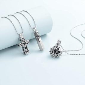 img 1 attached to Hollow Cross Cremation Jewelry Urn Necklace Pendant Keepsake For Ashes Men Women Imrsanl