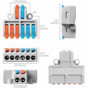 img 1 attached to GKEEMARS 10 Pcs 2-In-6 Out Wire Lever Splicing Connectors Quick Wiring Terminal Block