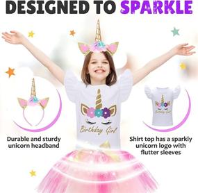 img 2 attached to Unicorn Birthday Outfit Dress Headband Girls' Clothing ~ Skirts & Skorts