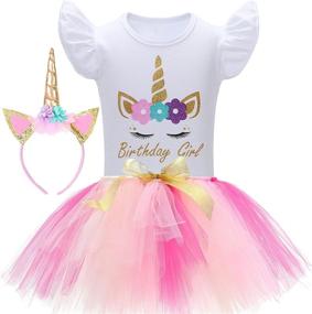 img 4 attached to Unicorn Birthday Outfit Dress Headband Girls' Clothing ~ Skirts & Skorts