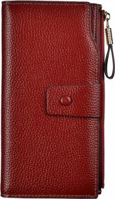 img 4 attached to Genuine Leather Women'S RFID Clutch Wallet With Large Capacity For Luxury And Style