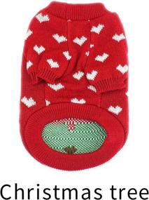 img 1 attached to 🐶 Warm and Festive Knitwear Tree Dog Sweaters by GOGO HUANG - Cozy Classic for Your Pet's Winter Time