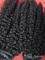 img 1 attached to 16 Inch 7Pcs/Set Brazilian Virgin Human Hair Natural Color Clip Ins For African American Women | Luwigs Afro Kinky Curly 4B 4C Clip In Hair Extensions review by Kristi Marshall