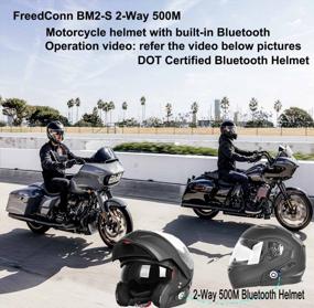 img 3 attached to Модульный мотоциклетный шлем Bluetooth со встроенным переговорным устройством, FM-радио, Siri и козырьком — FreedConn BM2-S XL Matte Black