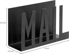 img 2 attached to Modern Black Metal Mail Holder Countertop Organizer With Cutout Lettering Design, Desktop Envelope And Document Storage Rack For Office