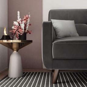 img 2 attached to Stylish HONBAY Grey Velvet Loveseat: Elegant 2-Seater Sofa with Wood Legs for Small Spaces, Bedroom, Office