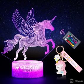 img 4 attached to Unicorn Birthday Lights Bedroom Keychain