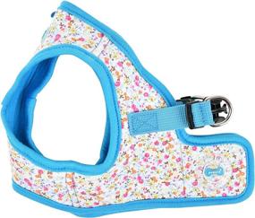 img 4 attached to 🐾 “Puppia Wildflower Harness B - Sky Blue - L: Stylish and Comfortable Dog Harness”