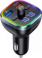 🚘 enhanced v5.0 wireless car adapter with qc3.0, led backlit fm transmitter for car | handsfree calling, mp3 music player | hifi bass sound | siri & google assistant | tf card & usb disk supported logo