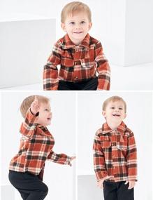 img 2 attached to Stylish Plaid Toddler Outfit Set - 3 Piece Flannel Shirt, T-Shirt, And Pants For Boys (6M-5T)