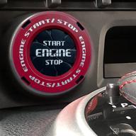 rotary car start button cover engine start button cover spin engine start stop button (z-red-black) logo