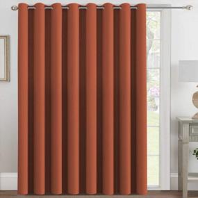 img 4 attached to Room-Dividing Thermal Insulated Blackout Curtains For Wide Sliding Doors - H.VERSAILTEX Burnt Ochre, 100 X 108 Inches
