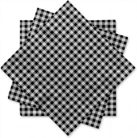 img 4 attached to 50 Pack Disposable Paper Napkins - Black & White Gingham For Dinner, Picnic & Parties | Gatherfun