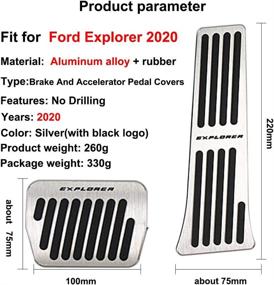 img 3 attached to Hecotrax For Ford Explorer 2021 2020 Aluminum Performance Pedals Set Non-Slip Accelerator And Brake Pedals Cover No Drill Brake Gas Accelerator Accessories (Silver(Black Logo))