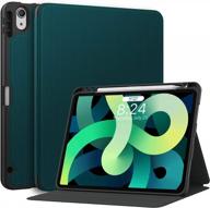 ipad air 5th/4th gen case 2022/2020 - supveco folio stand w/ pencil holder (teal) logo